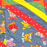 Handmade Vintage Clown Motif Throw Blanket