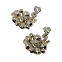 Sarah Coventry White and Gold Clip-On Earrings