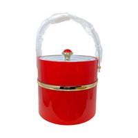 Vintage Culver Squire Red and Gold Barware Set