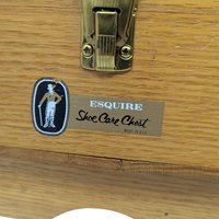 Vintage Esquire Wooden Shoe Care Chest