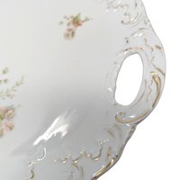 Vintage Handled Ceramic Floral Serving Plate