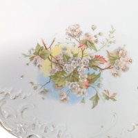 Vintage Handled Ceramic Floral Serving Plate