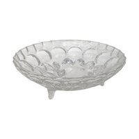 Vintage Federal Glass Pioneer Fruit Pattern Footed Bowl