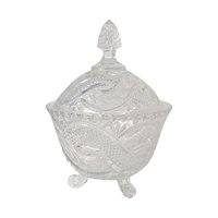 Vintage Serpentine Pattern Crystal Candy Dish