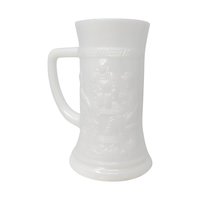 Set of 4 Vintage Federal Milk Glass Tavern Steins