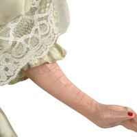 1920s Antique Boudoir Bed Doll Cream Lace Dress