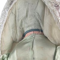 1920s Antique Boudoir Bed Doll Cream Lace Dress