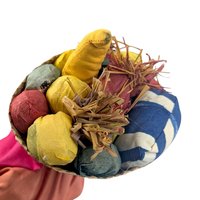 Vintage 17" Jamaican Cloth Doll with Fruit Basket Hat