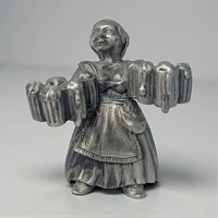 Vintage Pewter Beer Maiden Figurine