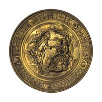 Vintage Large 14-Inch Brass Courting Scene Wall Plates