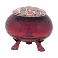 Vintage Viking Glass Ruby Red Flowerite Flower Frog