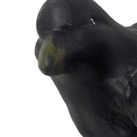 Vintage Ceramic and Metal Crow Figurine Pair