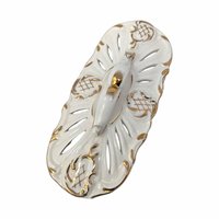 Vintage Ivory and Gold Reticulated Trinket Dish