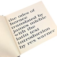 1963 'The Odes of Horace' Hardcover Book