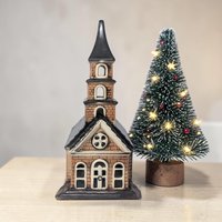 Vintage Ceramic Lighted Village Church