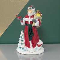 1994 Avon Santa With Cardinal Porcelain Figurine