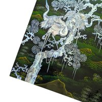 Vintage Mother of Pearl Crane Wall Panel