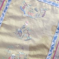 Vintage Silk Embroidery Oriental Wall Hanging