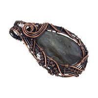 Handmade Labradorite Copper Wire Wrapped Pendant