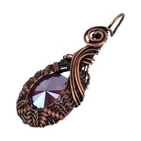Handmade Faceted Crystal Copper Wire Wrapped Pendant
