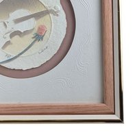 Vintage Wess 'Violin with Rose' Airbrushed Paper Art