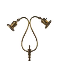 Vintage Double Brass Goose-Neck Table Lamp