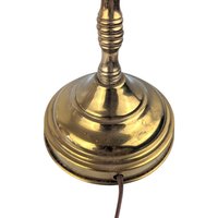 Vintage Double Brass Lyre-Form Desk Lamp