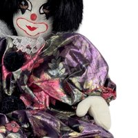 Vintage Floral Satin Miniature Clown Doll