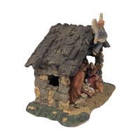 Vintage Illuminated Resin Nativity Grotto