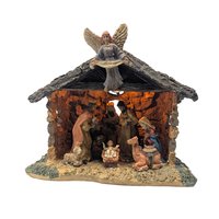 Vintage Illuminated Resin Nativity Grotto