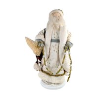 Vintage Cream-Clothed Father Christmas with Lambs