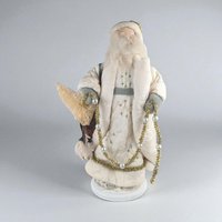 Vintage Cream-Clothed Father Christmas with Lambs