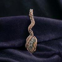 Handmade Copper Wire Wrapped Septarian Pendant