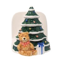 1980s Otagiri Christmas Bear and Tree Ceramic Napkin Holder