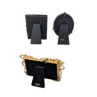 Trio of Assorted Decorative Metal and Enamel Photo Frames