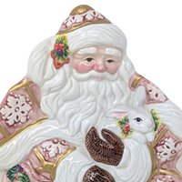 Fitz and Floyd Snowy Woods Santa Wall Plate
