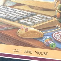 1993 'Cat and Mouse' Randal Spangler Framed Art Print