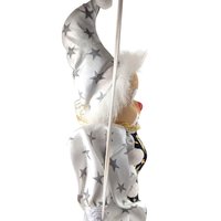 Vintage Black and White Moon and Stars Porcelain Swinging Clown Doll