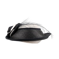 Vintage 'Jody G for Sylvia' Black and White Straw Ladies Hat