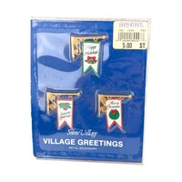 Vintage Dept 56 Snow Village Greetings Metal Signs Set