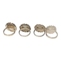 Vintage Decorator's Choice Metal Sunflower Napkin Rings