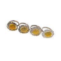Vintage Decorator's Choice Metal Sunflower Napkin Rings