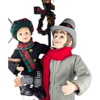 Vintage Holiday Creations Scrooge and Tiny Tim Animated Figure