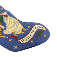 Vintage 'Peace on Earth' Angel Needlepoint Stocking