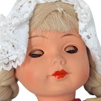 Vintage Dutch Milkmaid Doll with Ceramic Pails