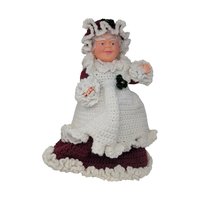 1980s Crochet Dressed Plastic Santa and Mrs. Claus Dolls