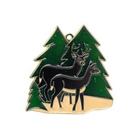 Vintage Mixed Media Bow and Reindeer Ornament Set