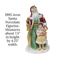 1995 Avon Santa With Child Porcelain Figurine
