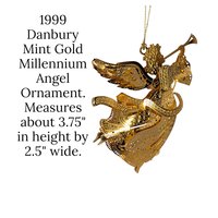 1999 Danbury Mint Millennium Angel Gold Ornament