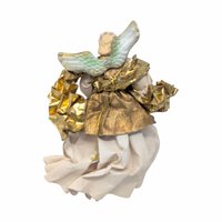 Vintage Gold Paper Mache Musician Angel